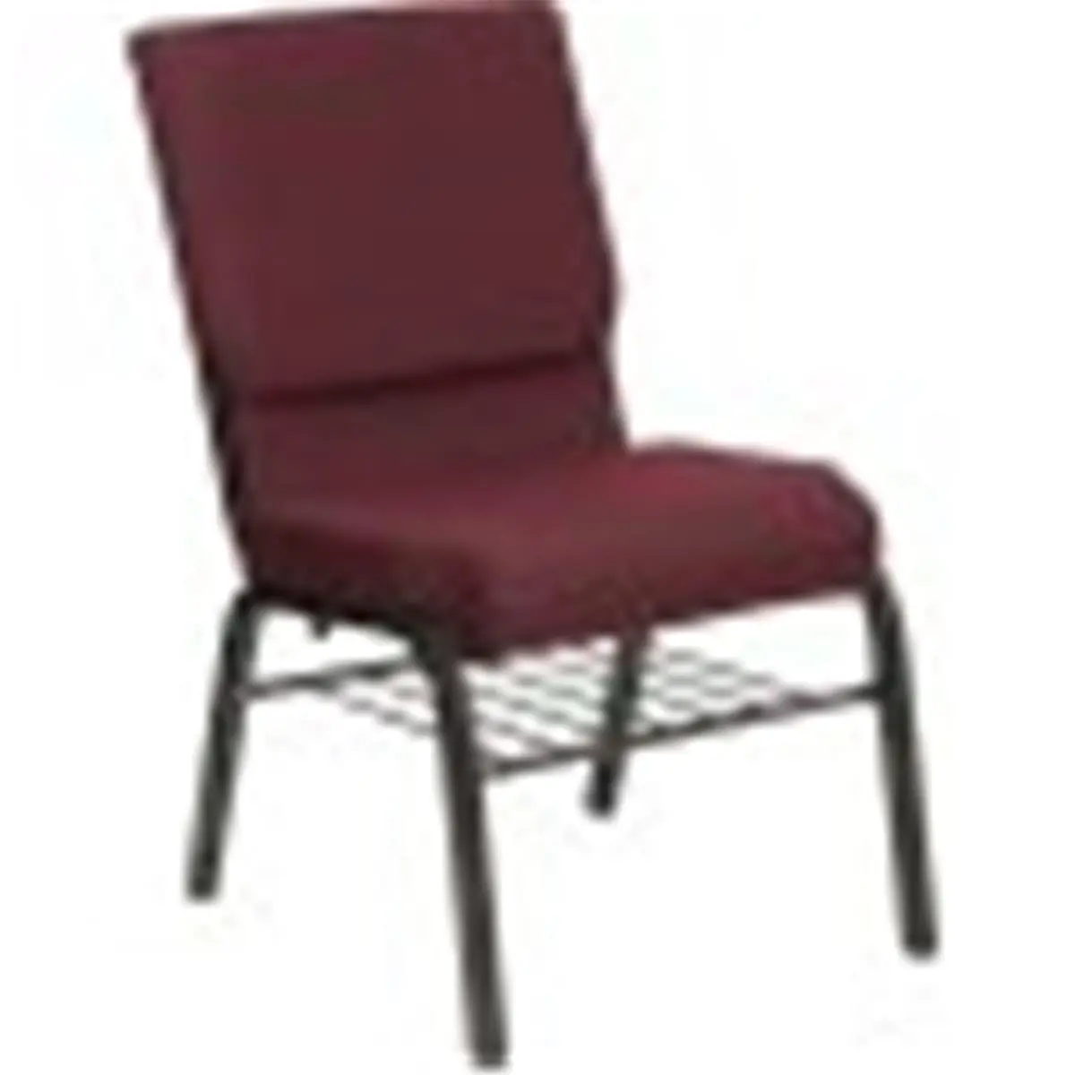 Flash Furniture HERCULES™ 18.5''W Armless Burgundy Patterned Fabric Church & Banquet Chair - 600lb Capacity Steel Frame, Gold Vein, Rear Book Basket, Thick Waterfall Seat, Ganging Clamps, Light Assembly Required (XU-CH-60096-BYXY56-BAS-GG), Durable Fabric