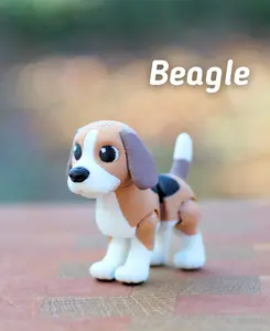 Beagle Flexi Toy, Articulated Beagle Figure, 3D Printed Dog, Posable Puppy Toy, Cute Desk Pet, Fidget Toy Gift for Dog Lovers