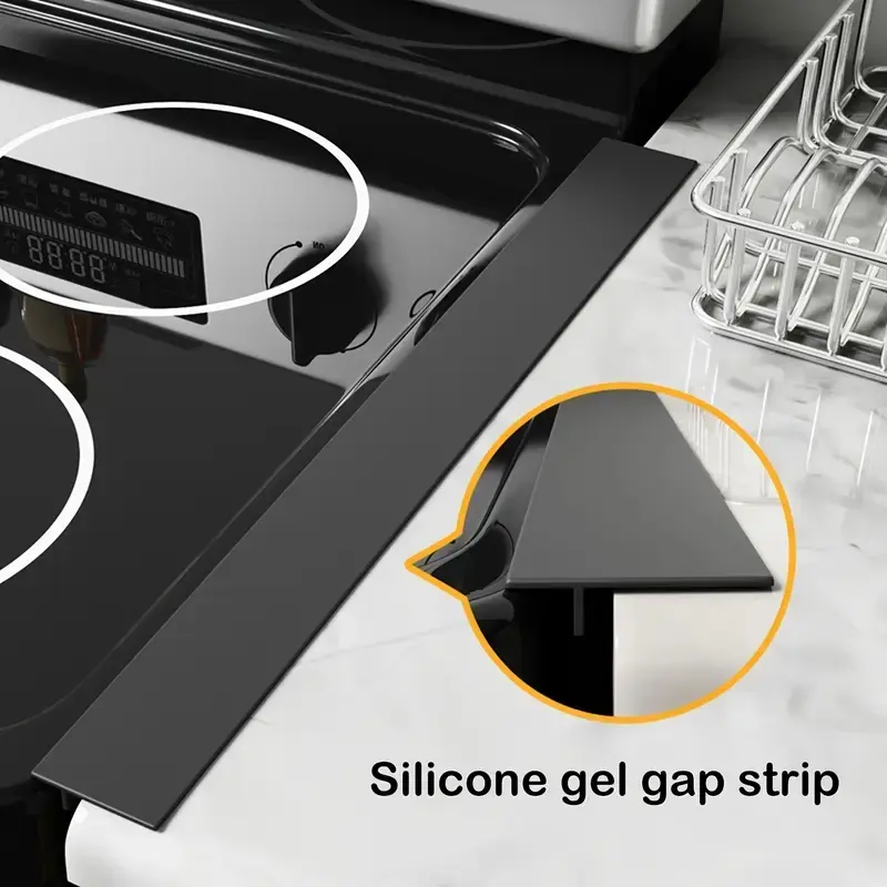 Silicone Stove Gap Cover, Heat Resistant Waterproof Household Kitchen Sealing Strip, Easy Clean Customizable T Type Sealant for Cooktops & Countertops, Replacement Parts