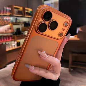 Electroplated Transparent Matte Aesthetic Protective Phone Case for iPhone 17/17 Air/16 Pro Max/15/14 Plus/13/12/11 Pro Max with Lens Protection Cover Smartphone