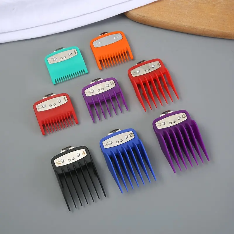 8-Pack Men's Universal Haircut Guide Comb, Clipper Guides Replacement, Clipper Guards, Precise Trimming, Magnetic Plastic Accessories, Durable Colorful Parts, Daily Grooming Essentials