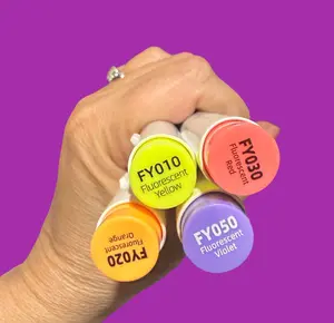 Ohuhu Honolulu B Fluorescent Alcohol Marker FY010 FY020 FY030 FY050 Single Color Brush Fine Tip for Artists