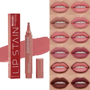 2-in-1 Lip Stain Liquid Lip Liner, Lip Contour, Long Lasting Colour, Strong Waterproof, Transfer-Resistant, Up to 24hour Wear, Easy to Color, Not Clumping