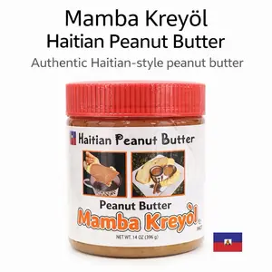 Mamba Kreyol Authentic Haitian Peanut Butter 14 oz Rich Creamy Roasted Peanut Flavor Manba Kreyòl