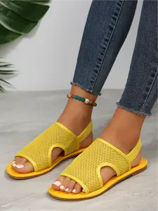 Women's Breathable Mesh Flat Sandals Open Toe Summer Casual Shoes