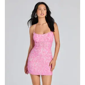 SequinStrappyBackMiniDress