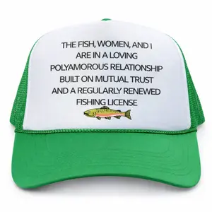 The Fish And I Are In A Loving Custom Printed Hat