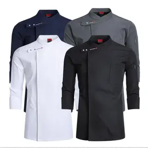 Unisex Professional Chef Coat - Long Sleeve Double-Breasted Kitchen Uniform for Culinary Staff