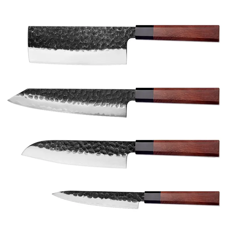 TUSKBLADE KITCHEN KNIFE SET 4 PIECE “PM8 Octa Series” – Composite Steel Chef Knives with Octagonal Grip
