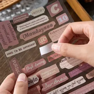 Vintage Letter Stickers Set, 12 Pcs Retro Alphabet Decals for Journal Decoration, Stylish Short Phrase Adhesive Labels