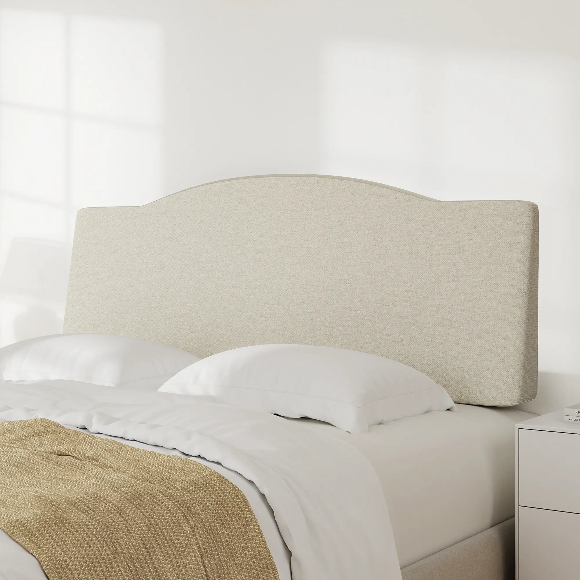 Upholstered Headboard Only-No Assembly, Queen/King Size Chenille Fabric Modern Style Headboards Extra-Thick，Height Adjustable and Ergonomic HeadBoard