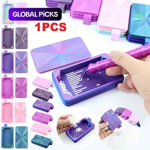 1pcs Colorful New Diamond Painting Tray with Lid, Storage Tray Design, Accessories & Tools, Diamond Art Tools, Suitable for 5D Diamond Painting Set