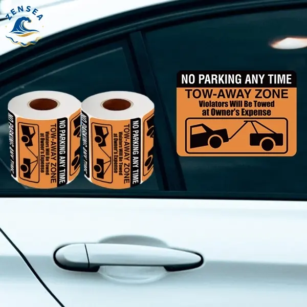 7cm x 5cm Bold Print Car Decals - 150 Sheets/1 Roll Self-Adhesive Waterproof Warning Stickers, Deters Illegal Parking for Private Property Tow Away Zones, Apartment Complexes Office Stationery Labels