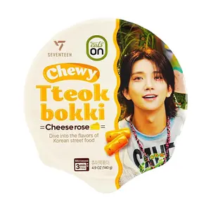 EATS ON x SEVENTEEN Korean Tteokbokki - Instant Rice Cakes, Rose Cheese Flavor 140g, Microwaveable, Joshua Hong Official Merch
