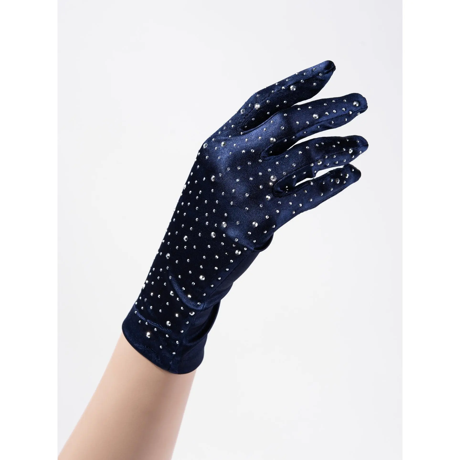 SP Sophia Collection Regan 24" Bridal Satin Gloves with Rhinestones