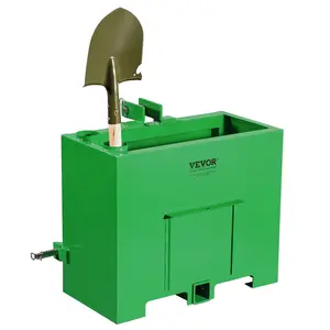 VEVOR Ballast Box,  3-Point Category 1 Tractor Ballast of 800lbs Capacity, for 2 Inch Hitch Receiver, Heavy-Duty Steel 4.3 ft³ Large Volume Loader Attachment with Sliding Door, Green