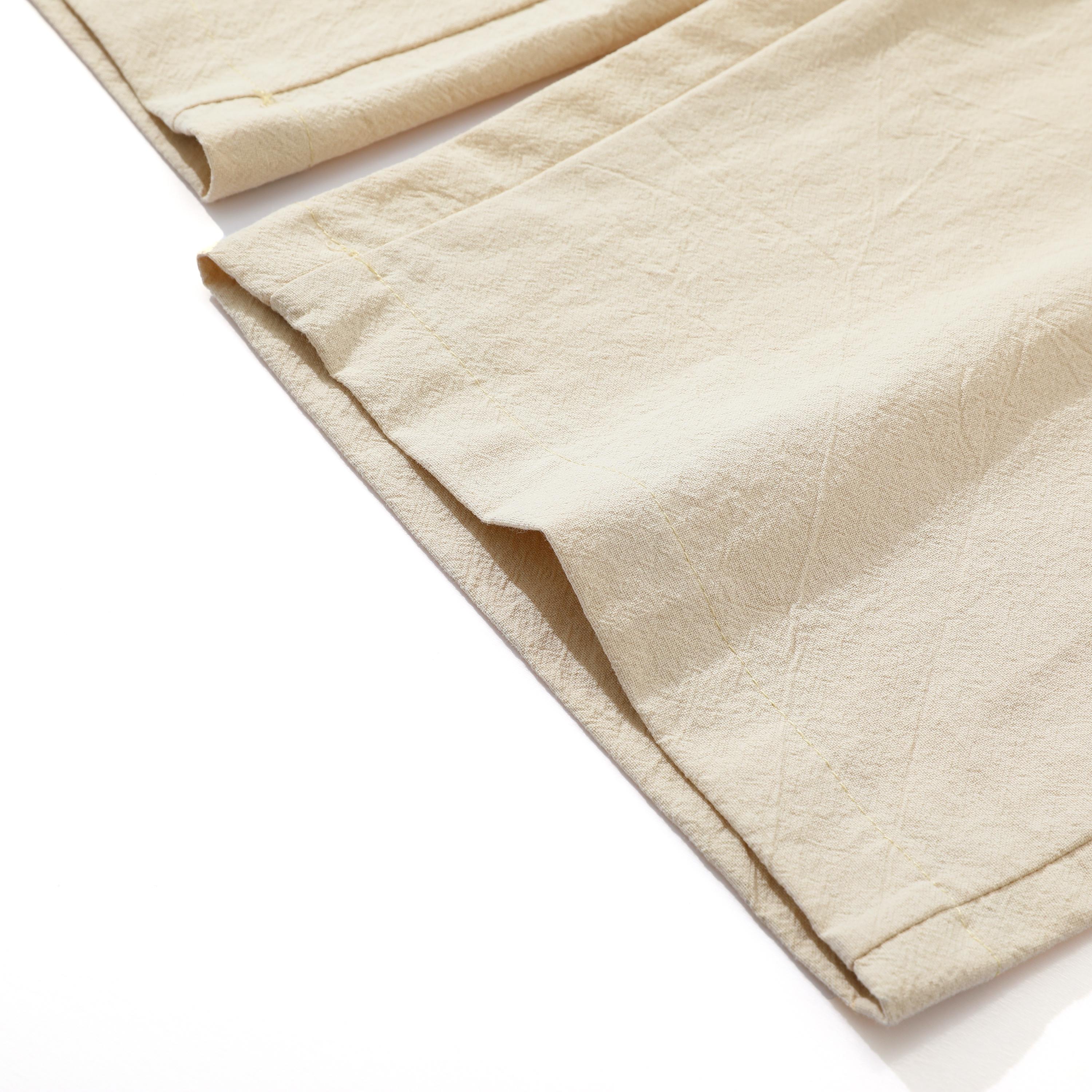 4 Pack Minimalist Cotton Linen Pants Elastic Waist Drawstring Pants, Perfect for Layering (Optional 4 Pack and 2 Pack)