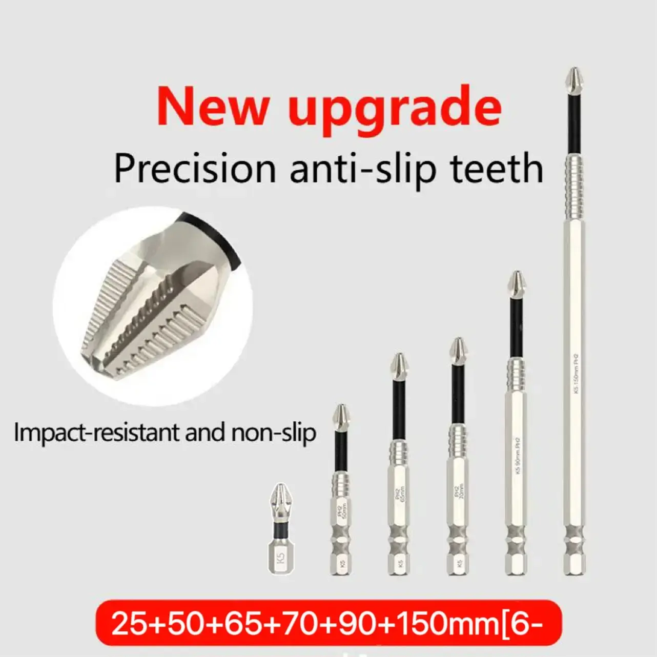 6-pack titanium alloy impact non-slip cross head super hard magnetic screwdriver-6 6-pack titanium alloy impact non-slip cross head super hard magnetic screwdriver-6