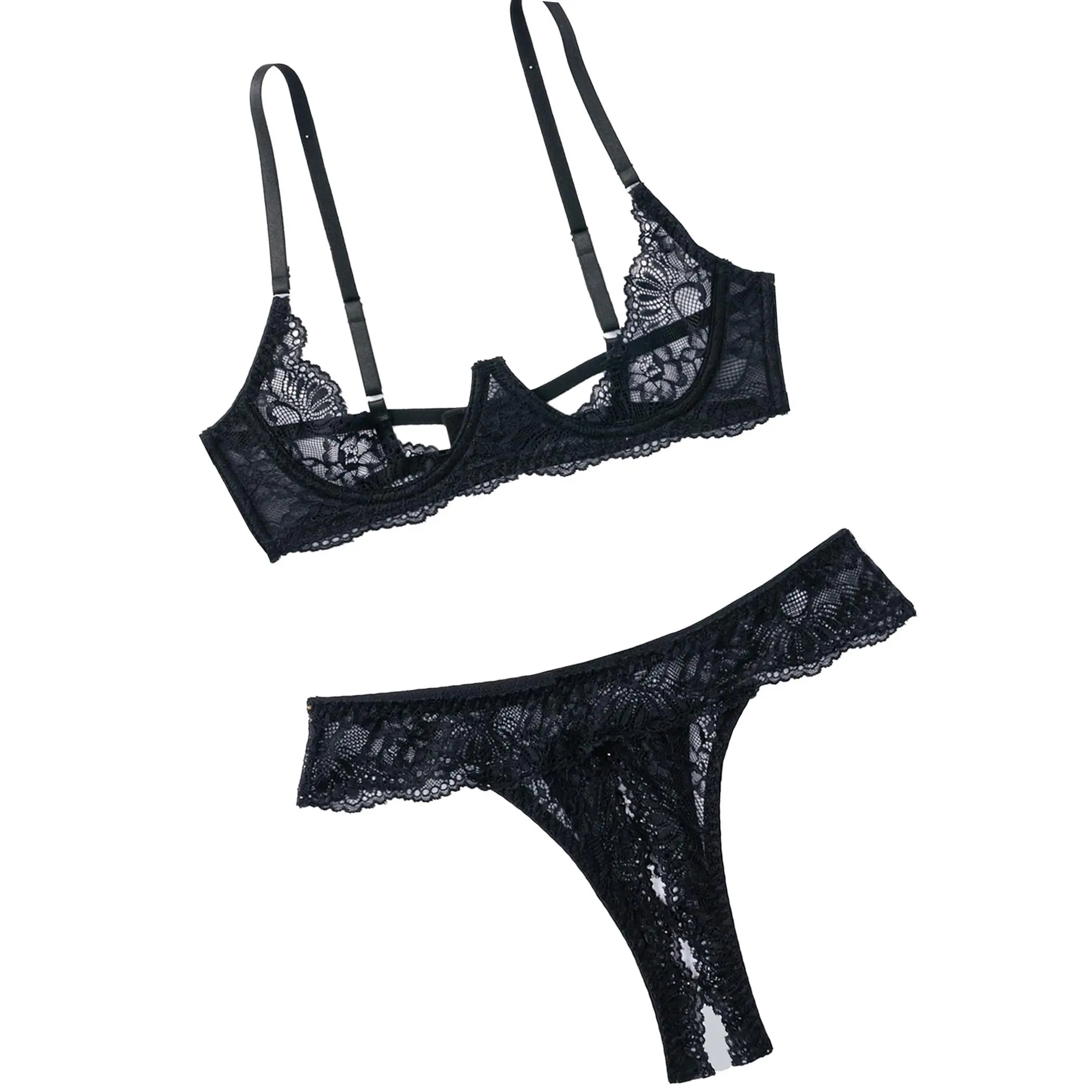 Avidlove Sexy Lingerie Set for Women Lace Bra and Panty Sets Underwire Push Up Lace Lingerie Set