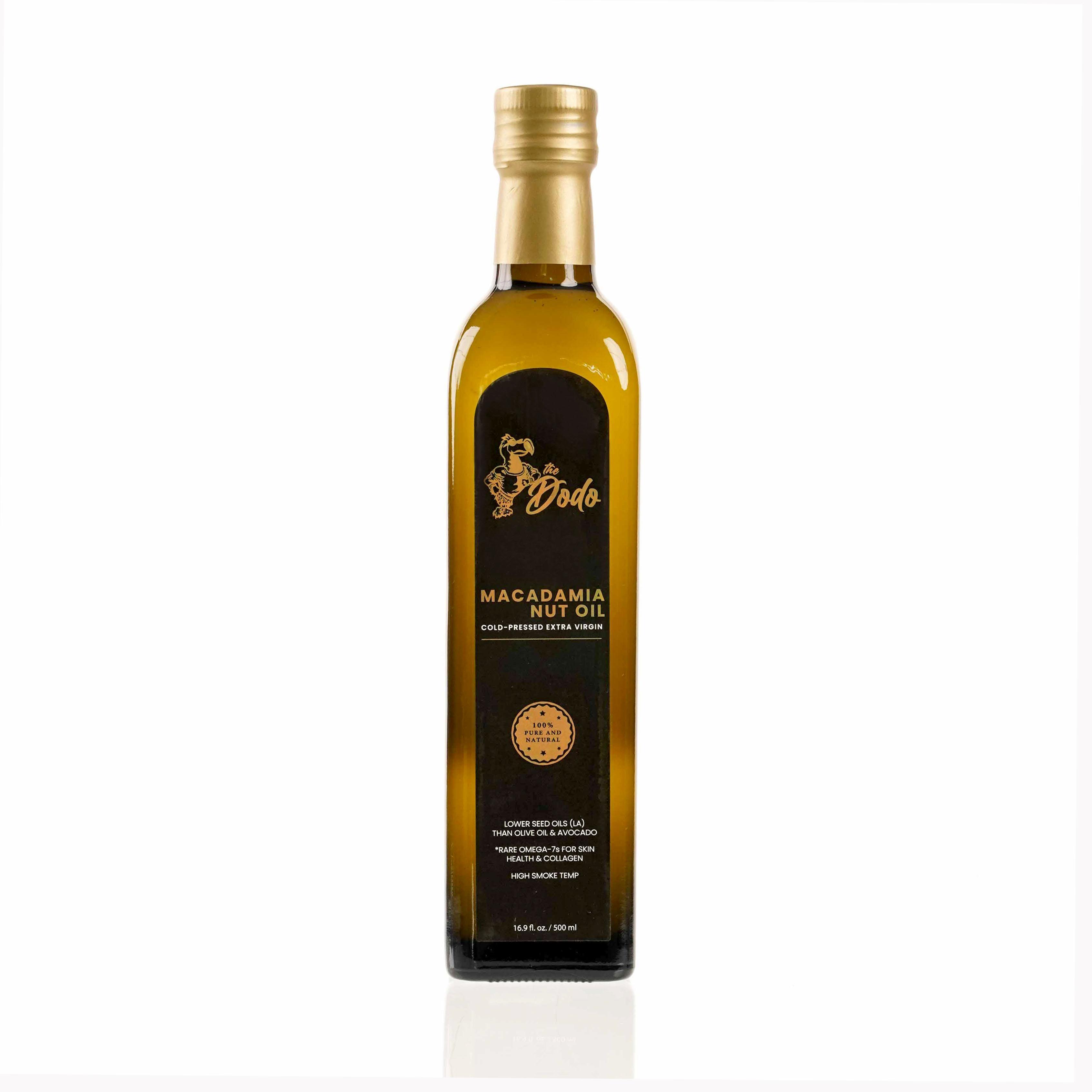 The Dodo Macadamia Nut Oil Cold-Pressed Virgin Oil for Health 500ml Premium Quality High Smoke Point Omega 7 Boost
