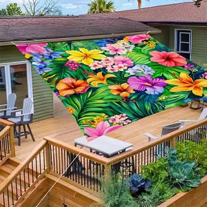 1 pcs Bohemian-Style Colorful Floral Canopy - Outdoor Sunshade, Suitable for Garden, Beach, Patio - All-Season, Easy to Install and Store, Patio Garden Sun Protection Canopy, Excludes Stand) ...