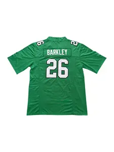 Men's and Women's Embroidered Football Shirt 1 # Classic Green HURTS Sports and Leisure V-neck Football Shirt, Suitable for Fans to Wear on Match Days, Sports, Parties, and Matches