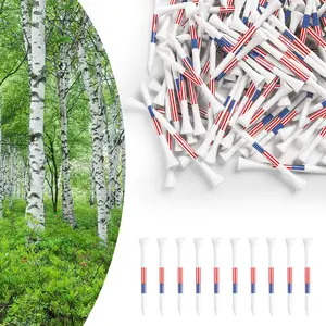 Golf Tees Wood for Men women Wooden Tee 2 3/4 3 1/4 Inch Western Birch Value 50 Pack, Reduce Friction Spin Tall Sturdy Base for Stability Long-Lasting Durability