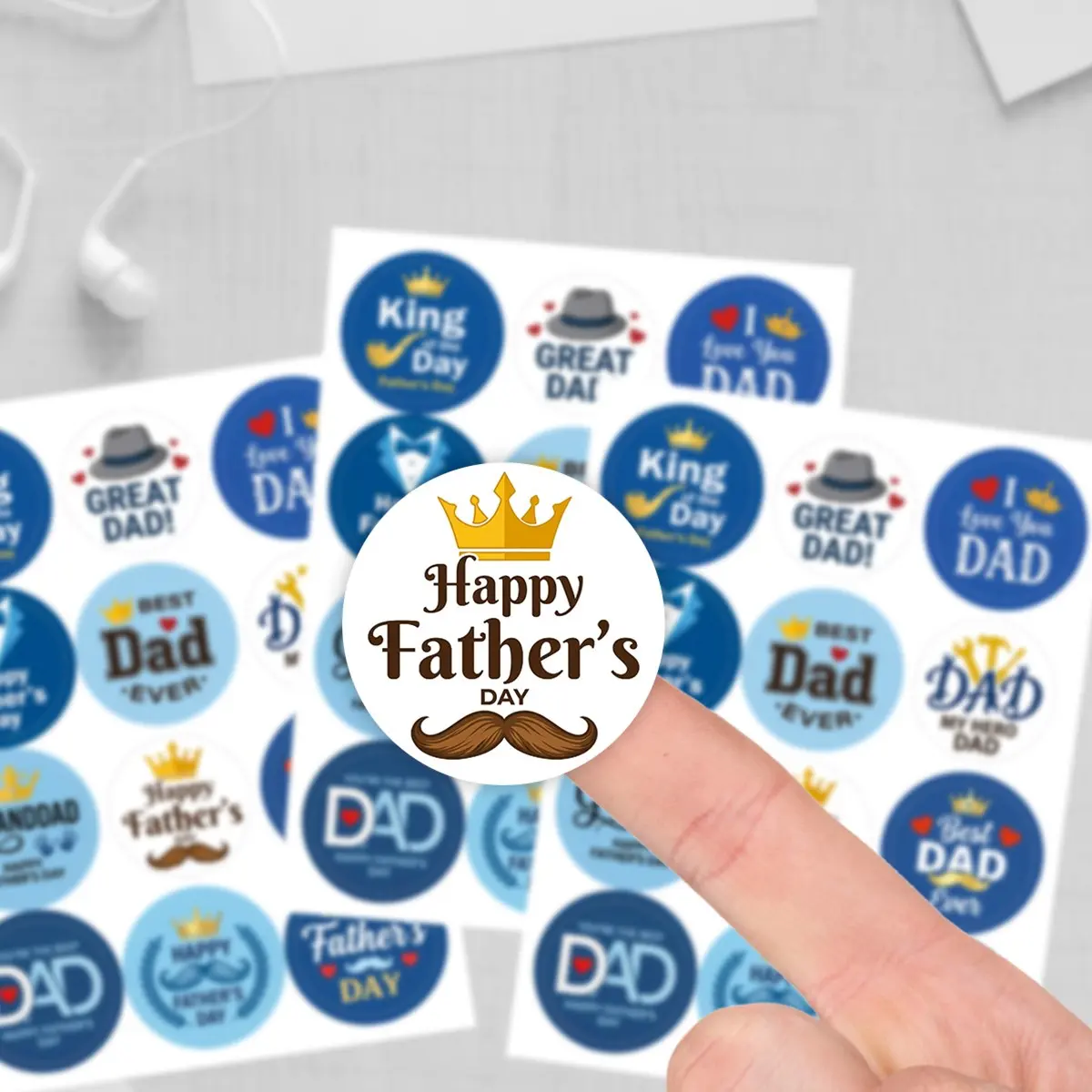 Father's Day Gratitude Stickers, Multiple Father Love Themes, Handmade Scrapbooking Gift Packaging Decorations, Party Decoration (10 Sheets/pack)