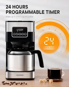 Coffee Maker Programmable with Thermal Carafe, Touch-Screen Drip Coffee Machine with Timer, 8-Cup Coffee Pot with Pause & Serve, Regular & Strong Brew