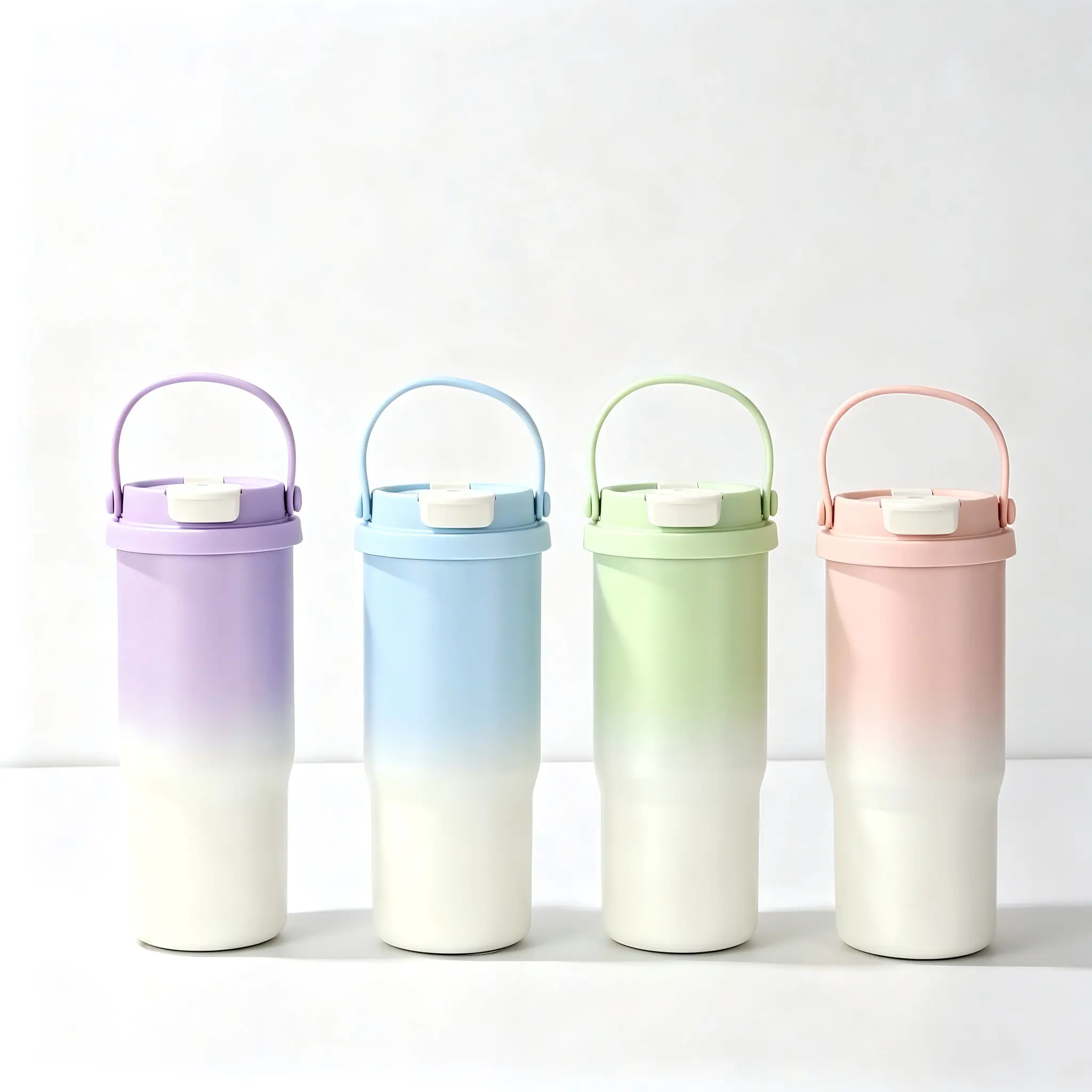 23.67oz Gradient Stainless Steel Insulated Water Bottle - BPA-Free, Large Capacity, Leak-Proof Flip Lid, Carry Handle, Hot & Cold Retention, Portable Vacuum Flask for Gym, Office, Travel (Kitchenware Drinkware Gift), Flasks, Stylish