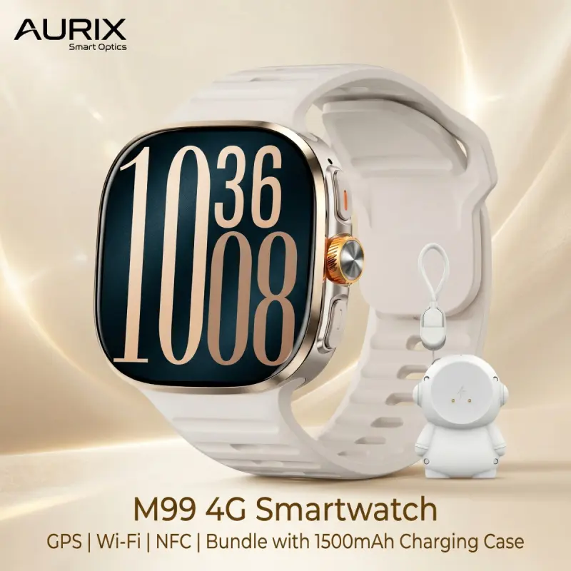 M99 4G Android Digital Smartwatch with Charging Case Business Luxury Style 2.4" AMOLED Display Rotating Camera for Men Daily Commute Fashion Smart Watch