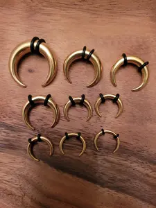 9 Gold Steel Pinchers 0g-14g Horseshoes Talons Tapers Crescents Septum Stretching Kit gauges 0g 1g 2g 4g 6g 8g 10g 12g 14g jewelry ring