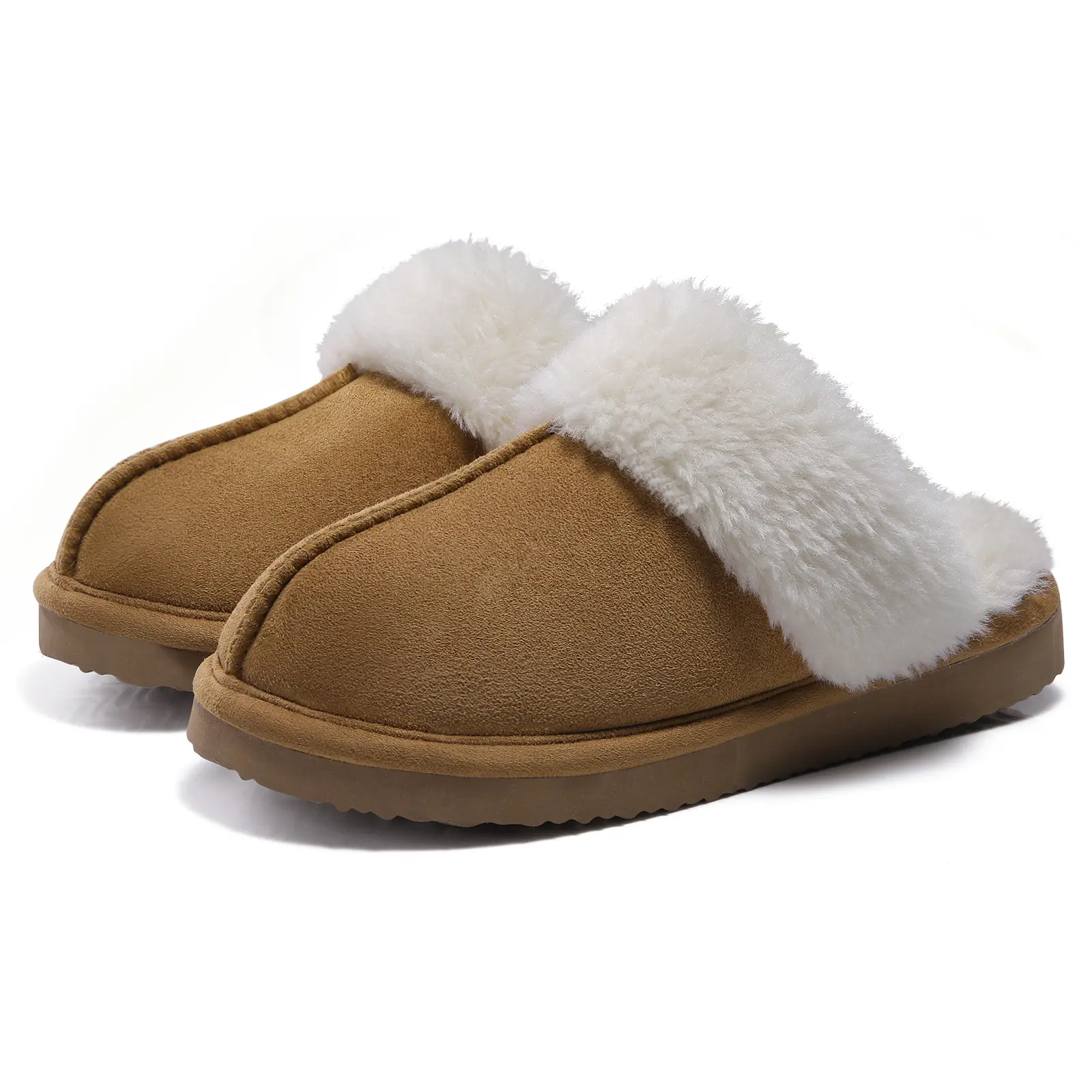 【Litfun】 Women's Fuzzy Slippers Cloud Memory Foam Waterproof Upper Autumn Winter House Shoes Non Slip Platform Short Plush Warm Bedroom Slides Indoor Outdoor Walking Shoes Great Gift Choice cozy lightweight comfortable