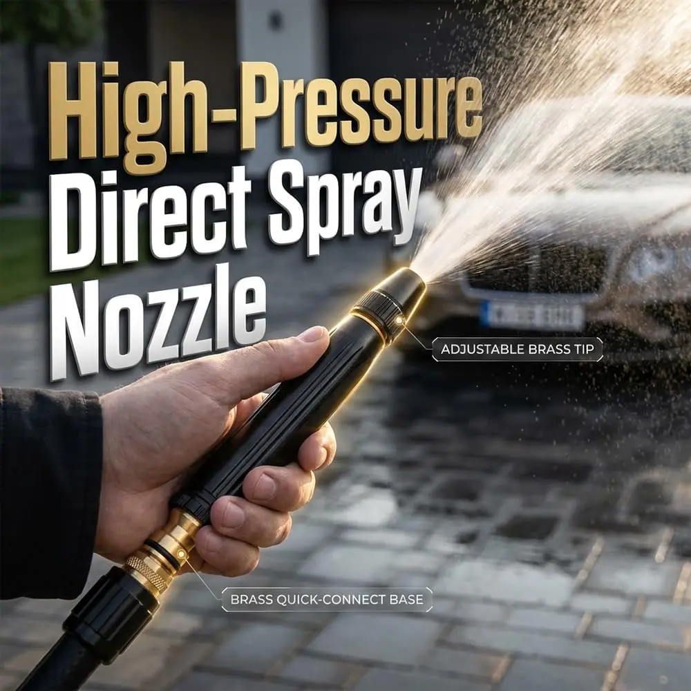 Heavy Duty 3 Spray Modes High Pressure Spray Gun Hose Nozzle with Connector Set, High Pressure Water Jet Sprayer for Car Washing Vehicle Detailing Outdoor Clean