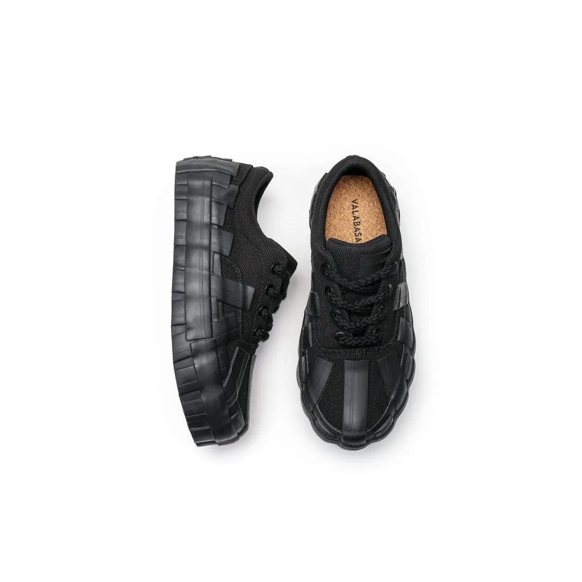 Yuratsu 100 Triple Black Men's Closed Casual Trainers - Rope Laces, Custom Footbed Sneaker, Streetwear Statement Shoes for Daily Wear, Footwear, Distressed Suede, Full Sole Wrap, Woven Label, Closed Toe, Low Top