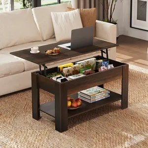 WLIVE Coffee Table, 39" Lift Top Coffee Table with Hidden Compartment, Storage Shelf and Lifting Top for Home Living Room, Office and Reception Room