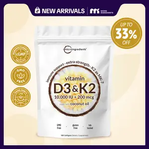 Micro Ingredients Vitamin D3 K2 Supplement Softgels