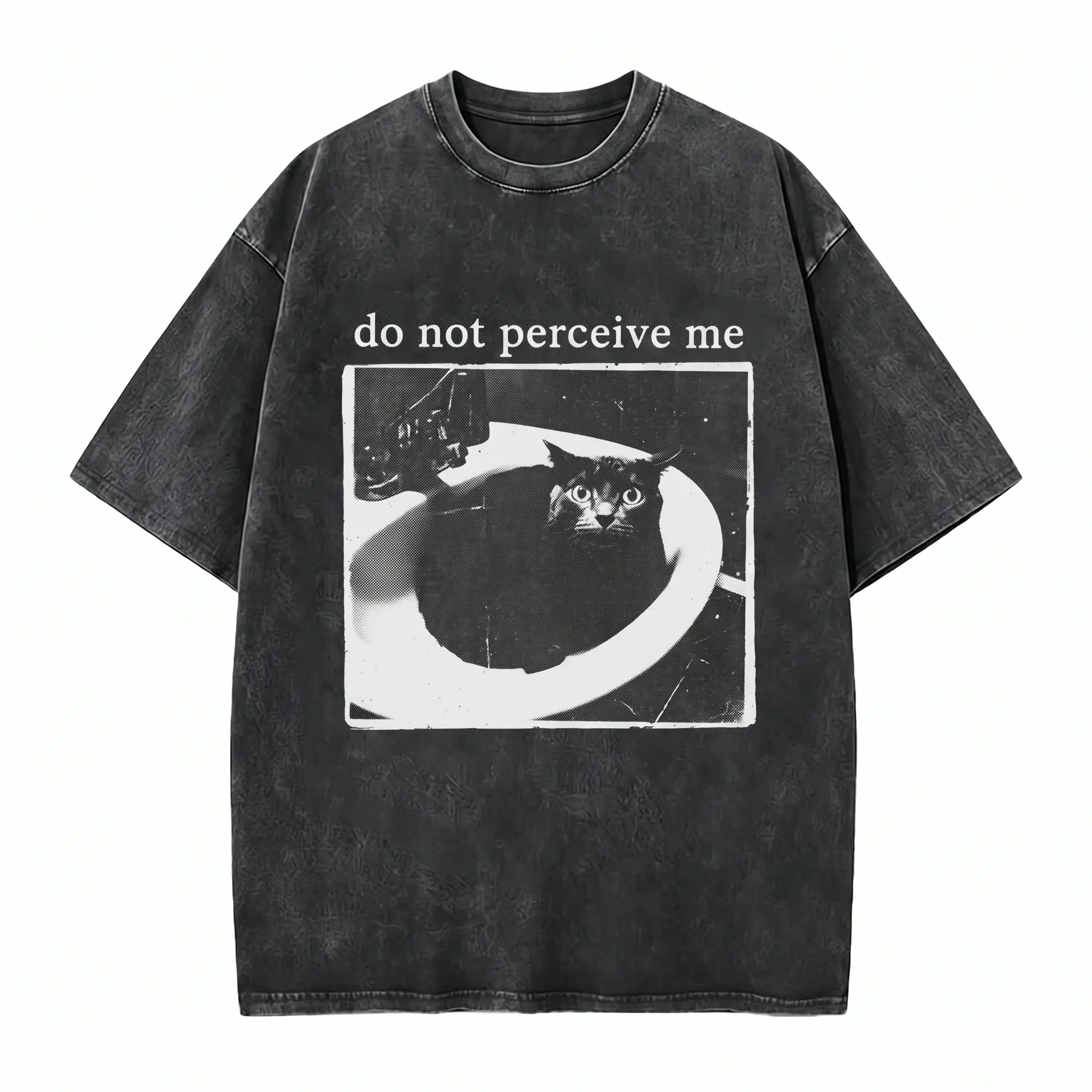 Black & White Abstract Graphic Tee Minimalist Modern Art Print Casual T-Shirt Tshirt Classic