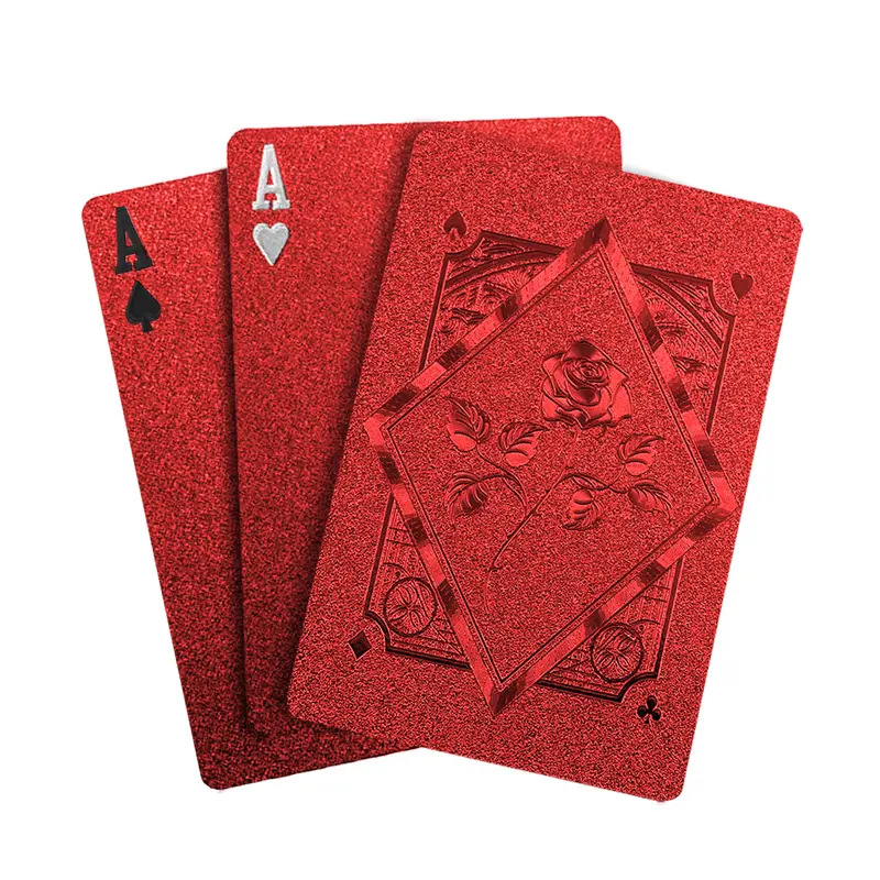555 PVC Waterproof Diamond Plastic Rose-Themed Glam Playing Cards - 55PCS/Box (52 Standard, 1 Info, 2 Jokers), Durable, Flexible, Long-Lasting, Tear-Resistant, Factory Sealed, Outdoor Game Safe, Decoration, All Occasions Birthday Gift for 12+ Adults