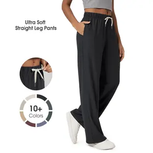 ODODOS Women's Straight Leg Pants Ultra Soft odSTRATUM Tech Relaxed Casual Pajama Lounge Pants with Pockets-29/31 Inseam summerwins
