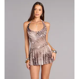 Wild Card Animal Print Strappy Back Romper
