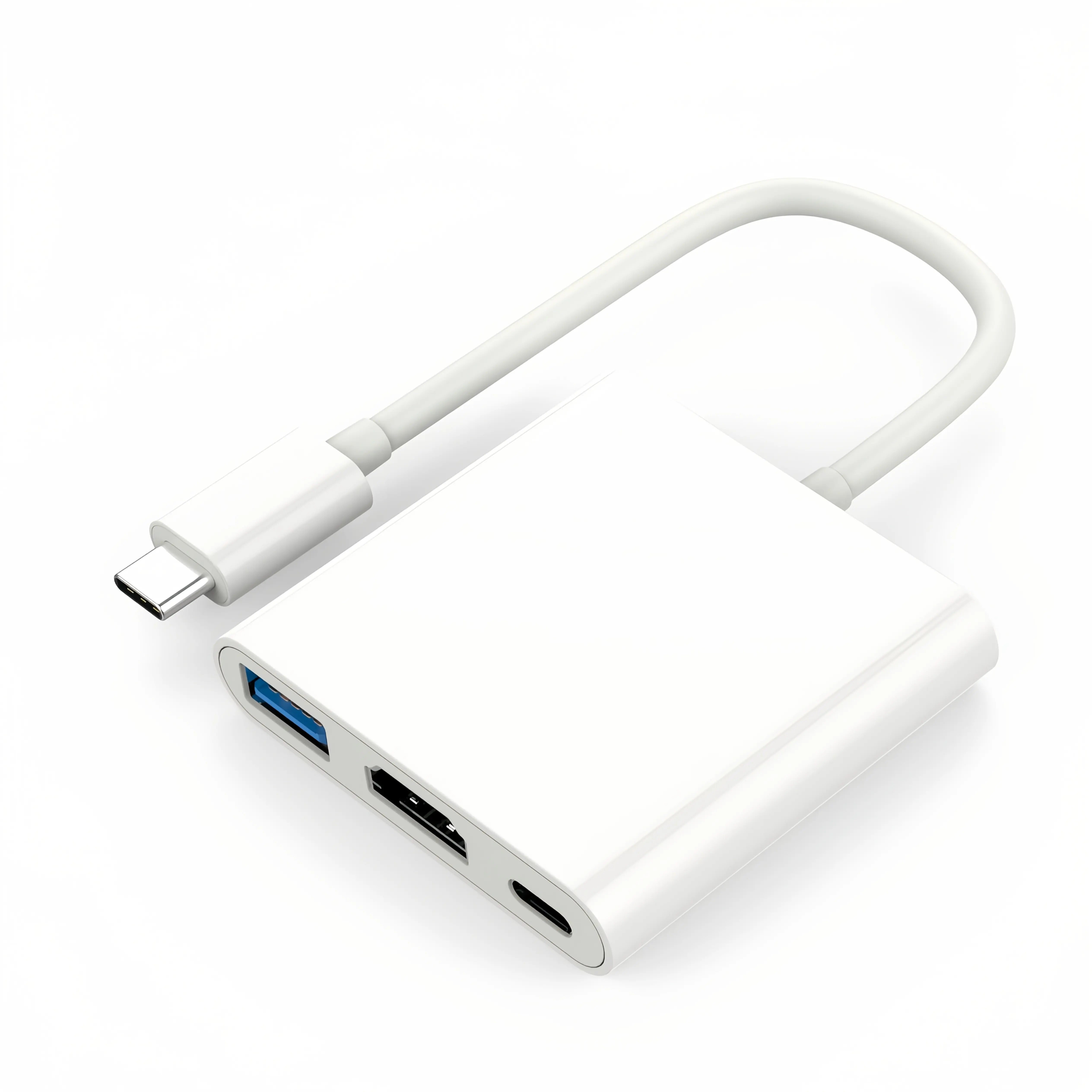 3 In 1 USB C To HDMI-Compatible USB 3.0 Docking Station, Portable Laptop USB Hub, Type-C Splitter Converter For MacBook Air & Windows Laptops