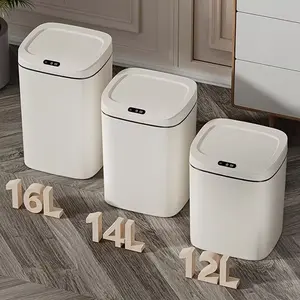 Hands Free Smart Trash Can with Motion Sensor Lid, Touchless Odor Blocking Garbage Bin for Kitchen, Bathroom & Office, Easy Clean Durable Waste Basket with Automatic Sealing Design