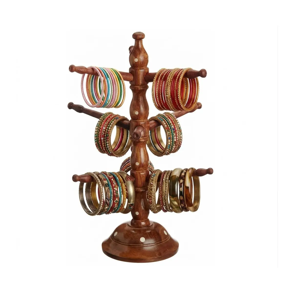 Indian Rosewood bangle stand, handcrafted from solid Indian Sheesham