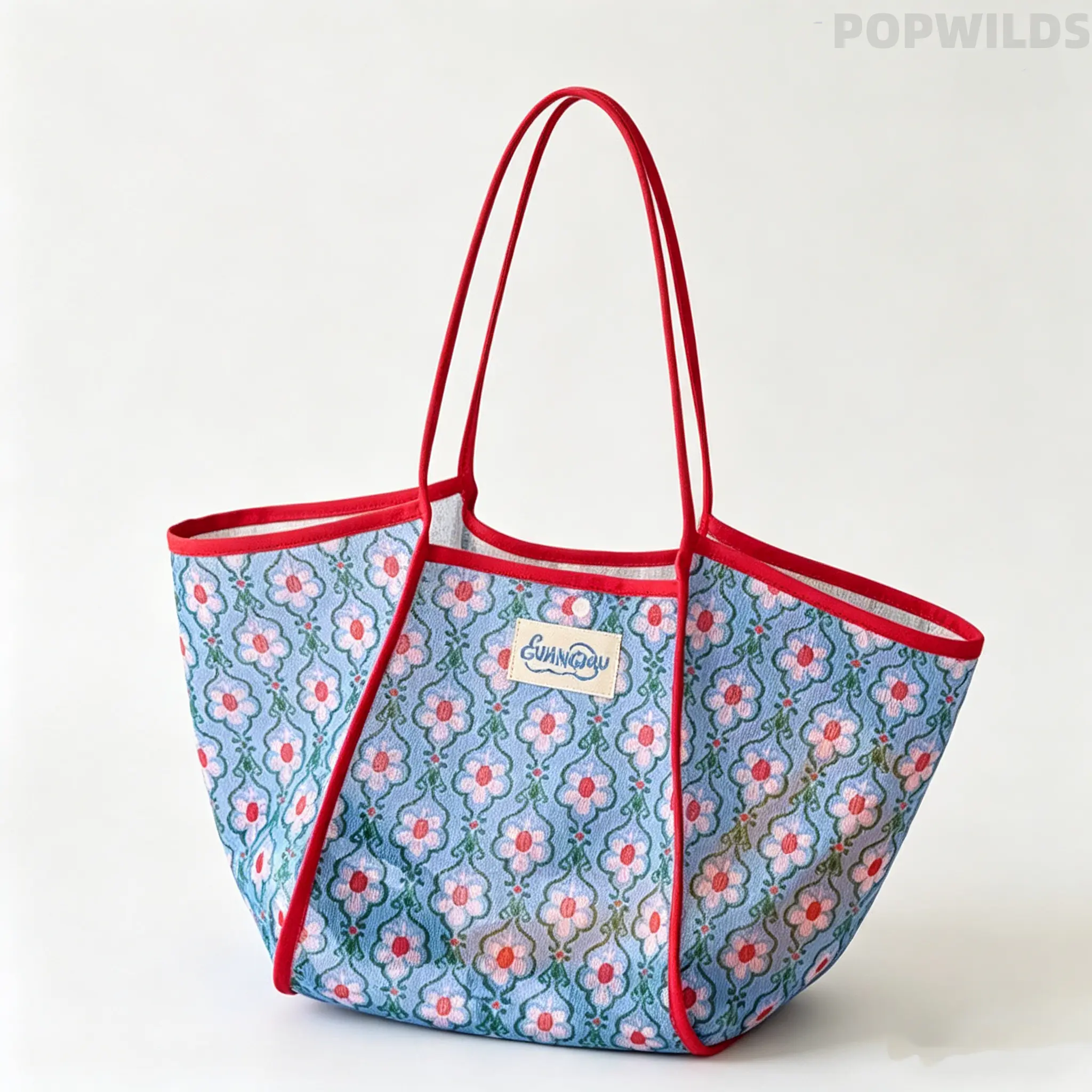 Large capacity contrasting color beach bag with hollow mesh design. Perfect as a shoulder bag, shopping tote and swim storage bag. Spacious enough to hold beach toys and daily essentials. Lightweight and stylish, ideal for travel, beach trips