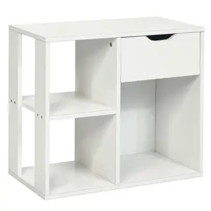 COSTWAY - 5-Piece Modern Living Room Furniture Set: Side table+Coffee table+Console table+Bookcase+Corner shelf