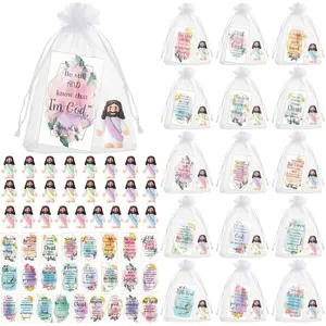 25/50 Sets Bible Verse Card with Mini Jesus Valentines Gift for Christian Sunday School Baptism Gift for Hide and Seek Activity Teacher Appreciation Gift Christian Gift for Women Creative Religious Party Favors