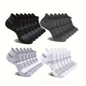 12/24 Pairs Women Men's Socks Athletic Cushioned Support Ankle Socks Breathable Comfortable Low Waist Crew Socks for Sports