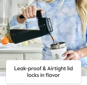 Cold Brew Coffee Maker with Black Lid Pitcher, 1 qt