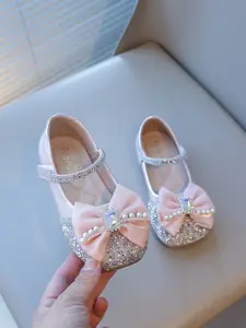 Fashion Cute Flats with Rhinestones, Comfortable and Portable, Perfect Gift for Daily Wear, Ideal for Little Fashionistas, Fashionable Flats, Bowknot Design Flats